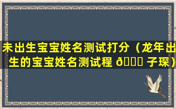 未出生宝宝姓名测试打分（龙年出生的宝宝姓名测试程 🐒 子琛）